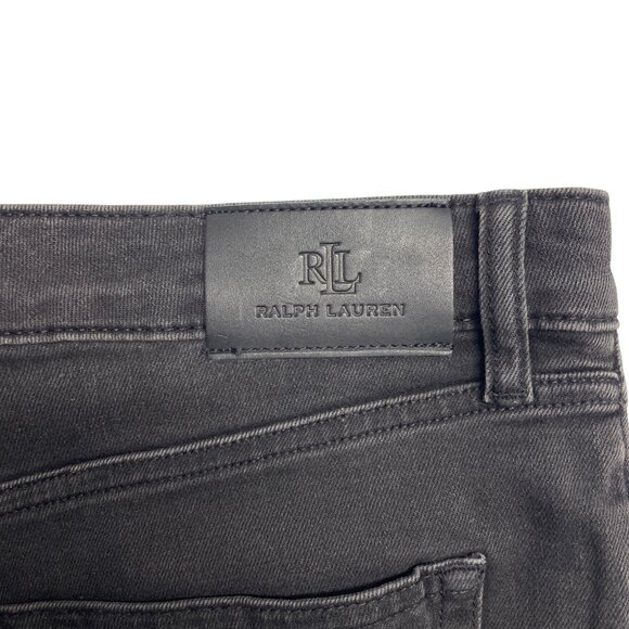 LAUREN RALPH LAUREN JEANS WOMENS 12 HIGH RISE STRAIGHT STRETCH SKINNY BLACK - Picture 9 of 12
